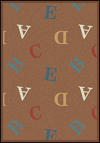 Joy Carpets Playful Patterns Childrens Love Letters Area Rug, Antique, 54 x 78