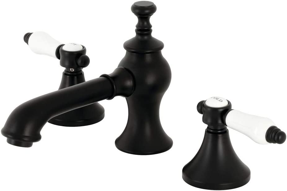 Kingston Brass KC7060BPL Bel-Air Widespread Bathroom Faucet, Matte Black