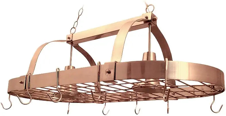 Elegant Designs PR1000-ORB Home Collection 2 Light Kitchen Pot Rack with Downlights, Oil Rubbed Bronze