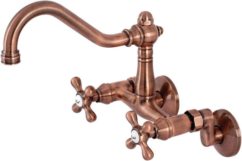 Kingston Brass KS322AXAC Vintage Kitchen Faucet, Antique Copper