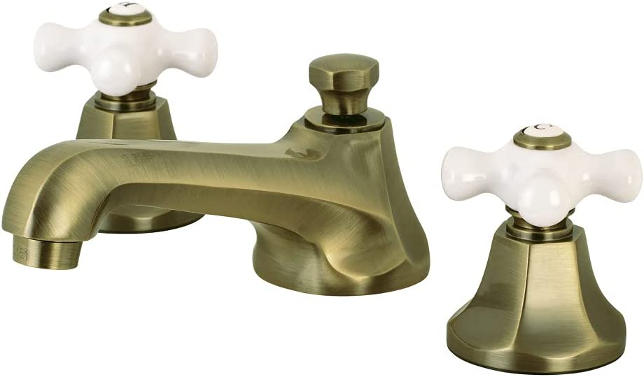 Kingston Brass KS4463PX 8&#34; Widespread Bathroom Faucet, Antique Brass