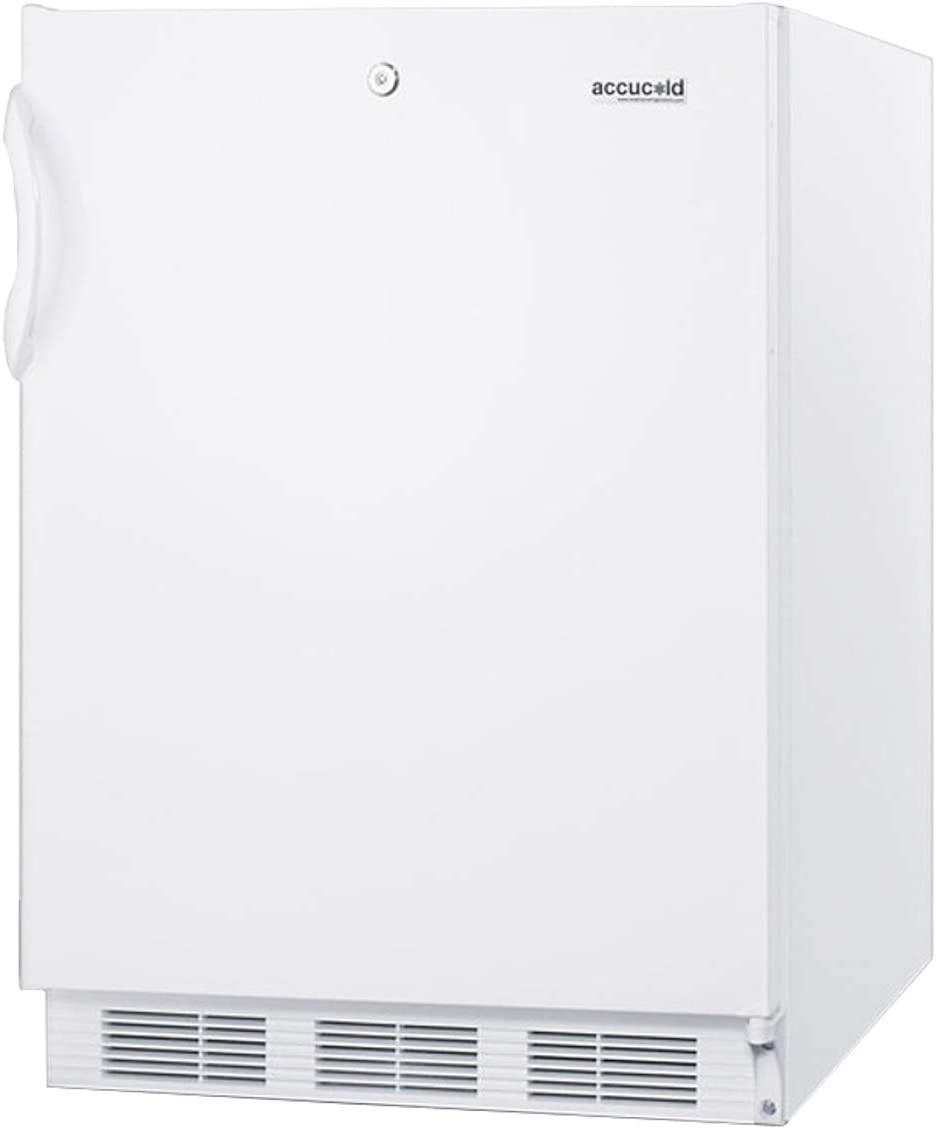 Summit Appliance FF7LWBIADA Accucold 24&#34; Wide Built-In All-Refrigerator, 5.5 cu.ft Capacity, ADA Compliant, Factory Installed Lock, Automatic Defrost, Adjustable Shelves, Adjustable Thermostat