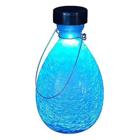 Achla Designs SL-SV01T Solar Powered Hanging Lantern, Teal
