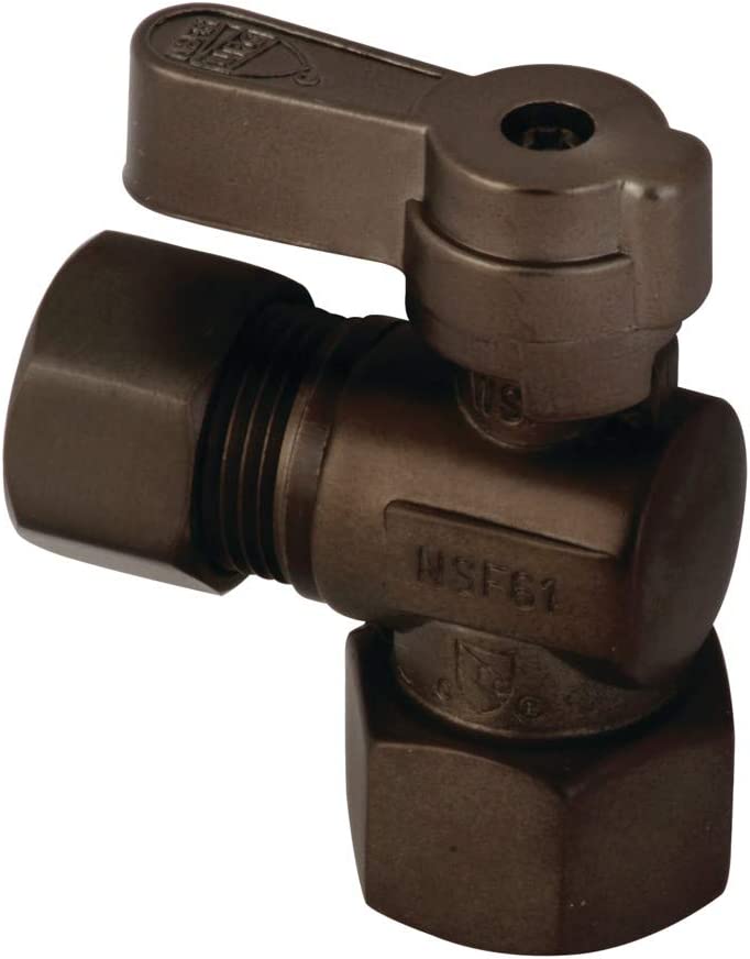 Kingston Brass KF4440ORB Fip X 1/2 OD Comp Angle Stop Valve, Oil Rubbed Bronze