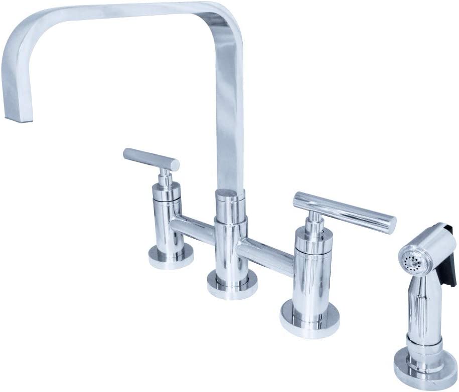 Kingston Brass KS8251CMLBS Manhattan Bridge Kitchen Faucet, Polished Chrome