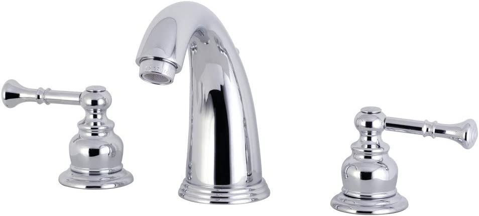 Kingston Brass KB981NL Naples Widespread Bathroom Faucet, Polished Chrome