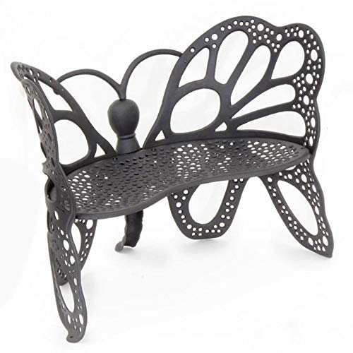 Flower House FHBFB06 Butterfly Bench, Black