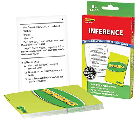 Edupress Reading Comprehension Practice Cards, Inference, Green Level (EP63400)