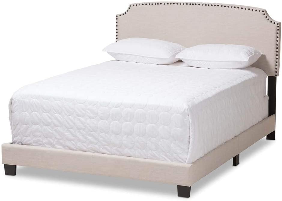 Baxton Studio Odette Modern and Contemporary Light Beige Fabric Upholstered Full Size Bed