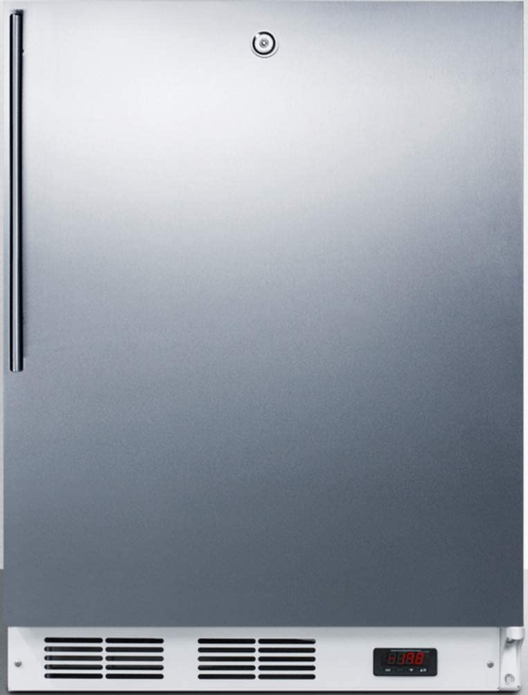 VT65ML7SSHVADA 24&#34; Commercially Approved ADA Compliant Upright Freezer with 3.5 cu. ft. Capacity Factory Installed Lock Three Slide-Out Drawers and Adjustable Thermostat in Stainless Steel