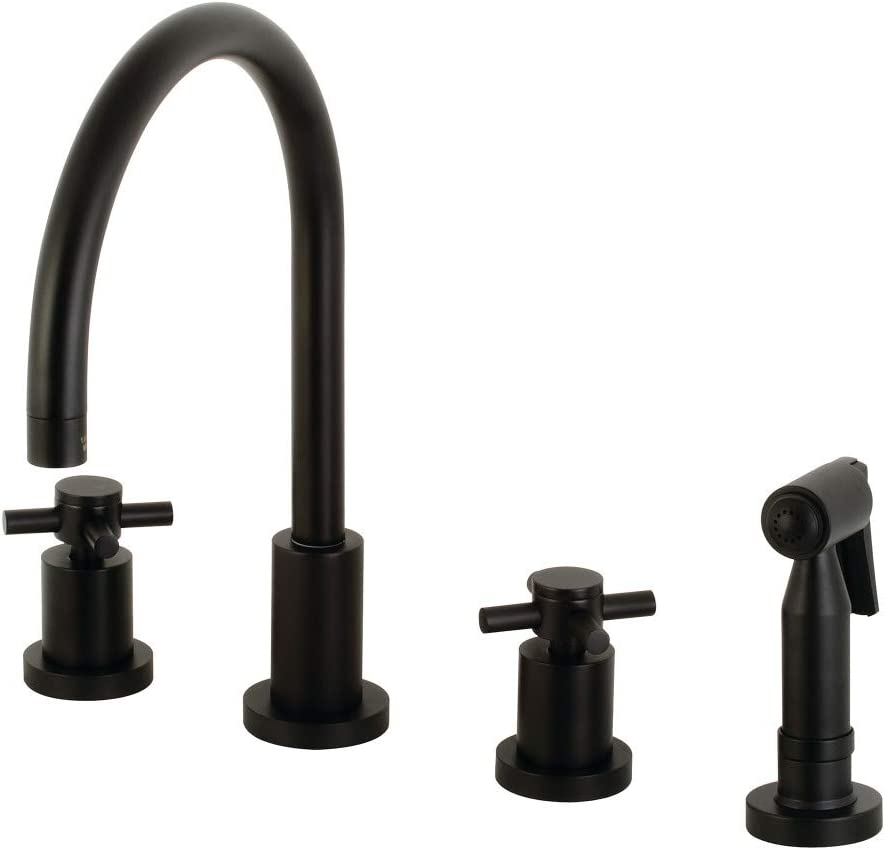 Kingston Brass KS8720DXBS Concord Widespread Kitchen Faucet, Matte Black