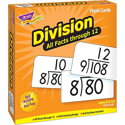 TREND ENTERPRISES: Division All Facts Through 12 Skill Drill Flash Cards, Exciting Way for Everyone to Learn, Great for Skill Building and Test Prep, 156 Cards Included, Ages 9 and Up