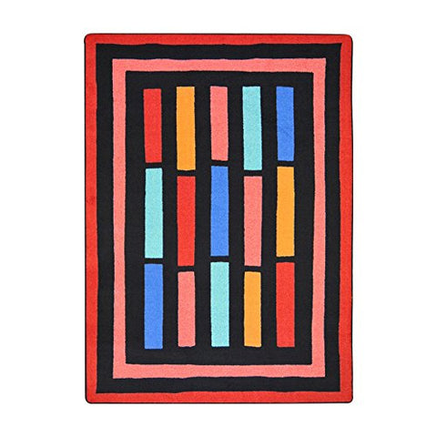 Joy Carpets Kid Essentials Traffic Jam Teen Area Rugs, 46-Inch by 64-Inch by 0.36-Inch, Red
