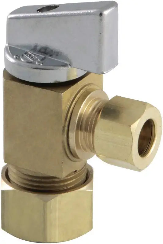 Kingston Brass KF53304CTL Columbia 5 x 3/8 Inch O.D Compression Quarter-Turn Angle Stop Valve, Raw Brass