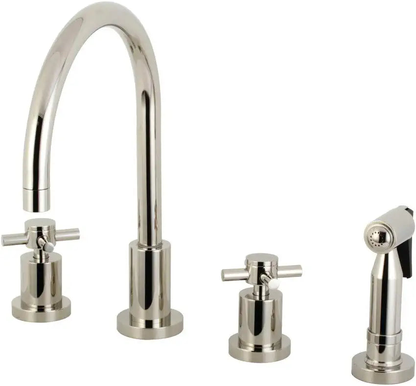 Kingston Brass KS8726DXBS Concord Widespread Kitchen Faucet, Polished Nickel