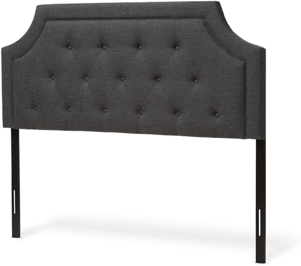 Baxton Studio Mars Modern and Contemporary Dark Grey Fabric King Size Headboard