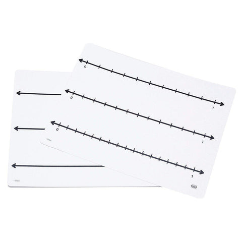 Didax-211769 Write-On/Wipe-Off Fraction Number Line Mats,Multi,11.5 x 12 x .38 inches