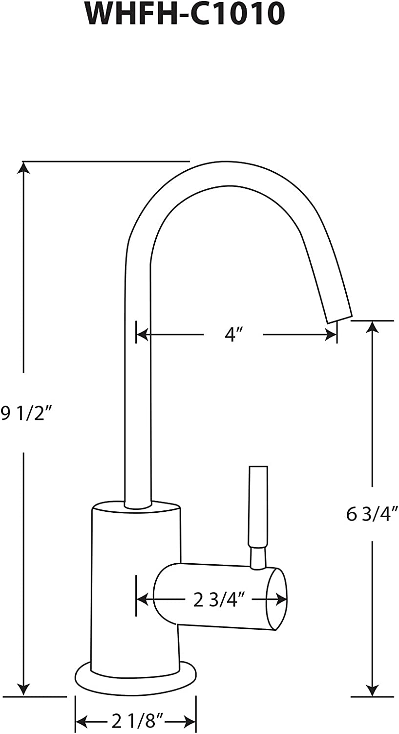 Whitehaus Collection WHFH-C1010-PN Forever Hot Point of Use Cold Water Faucet with Contemporary Spout, Polished Nickel