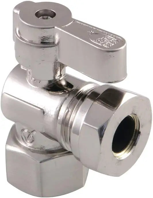 Kingston Brass KF4410SN Fip X 1/2 and 7/16 OD Slip Joint Angle Stop Valve, Brushed Nickel