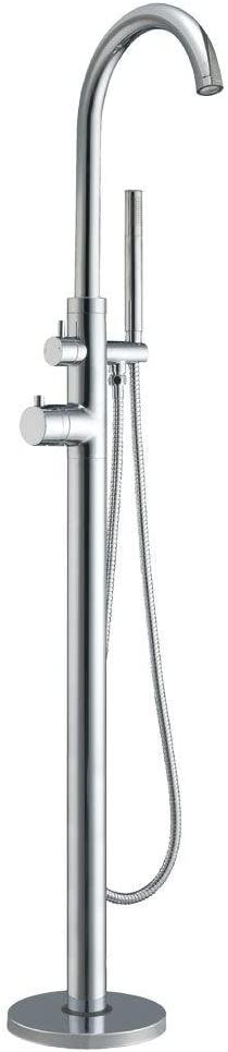 Whitehaus Collection WHT7369S-C Whitehaus WHT7369S Floor Mount Free Standing Tub Faucet with Handshower, Chrome