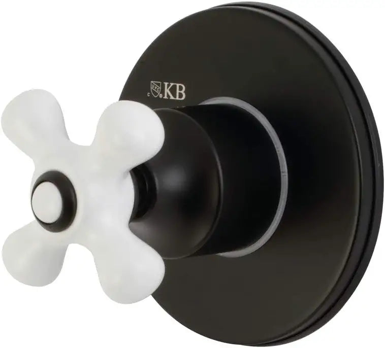 Kingston Brass KS3030PX Three-Way Diverter Valve with Trim Kit, Matte Black