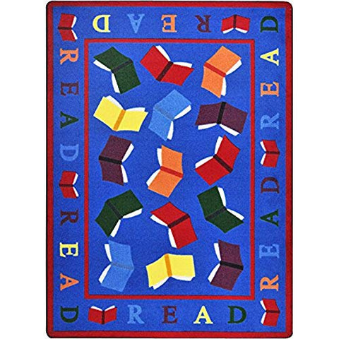 Joy Carpets 1777D Scattered Books Childrens Rugs, D, Multicolor