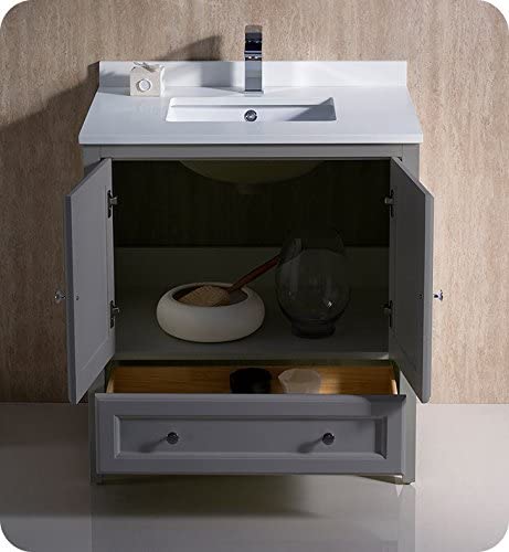 Fresca Oxford 30" Gray Traditional Bathroom Cabinet