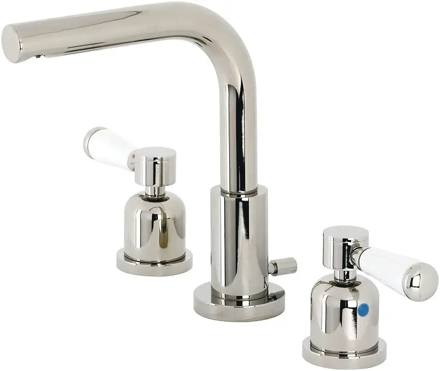 Kingston Brass FSC8959DPL Paris Widespread Bathroom Faucet, 5-3/8 Inch in Spout Reach, Polished Nickel