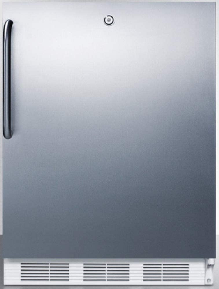 VT65MLCSS 24&#34; Medically Approved Upright Freezer with 3.5 cu. ft. Capacity Fully Finished Cabinet Factory Installed Lock Three Removable Storage Drawers and -25C Operation in Stainless Steel