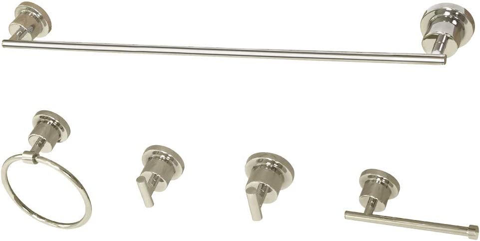 Kingston Brass BAH8230478PN Concord 5-Piece Bathroom Accessory Set, Polished Nickel