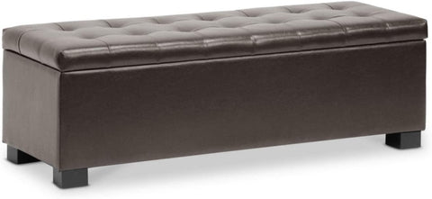 Baxton Studio Roanoke Ottoman, Dark Brown