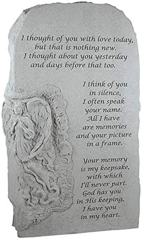 Design Toscano I Thought of You with Love: Angel Cast Stone Memorial Garden Marker