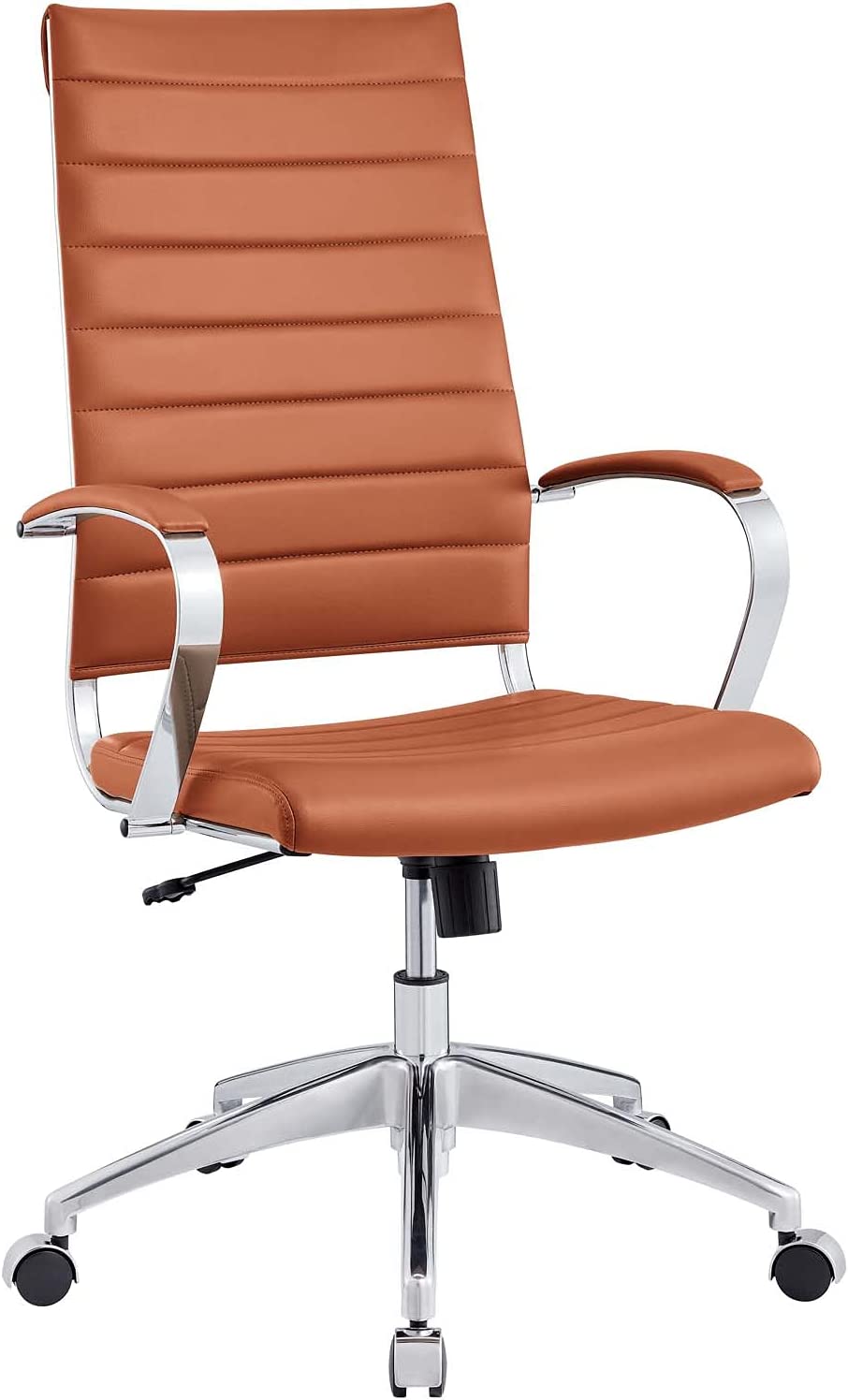 Modway Jive Ribbed High Back Tall Executive Swivel Office Chair With Arms In White