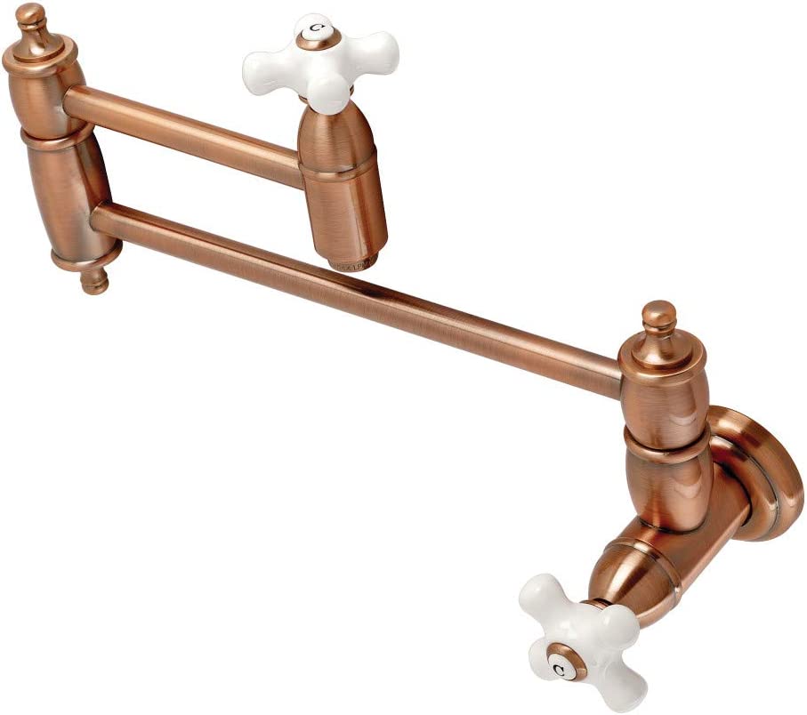 Kingston Brass KS310PXAC Restoration Pot Filler, Antique Copper