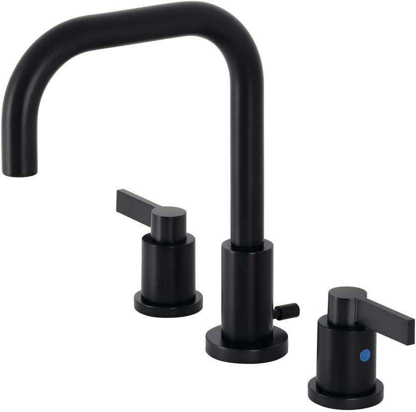 Kingston Brass FSC8930NDL NuvoFusion Widespread Bathroom Faucet, Matte Black