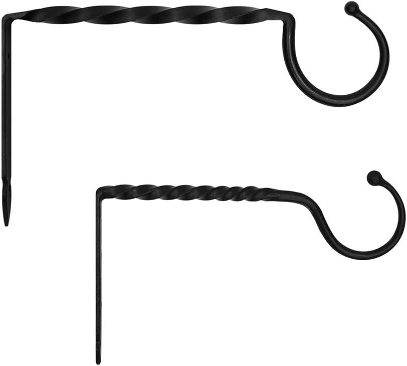 Achla Designs B-26 Jumbo, 18-inch Wrought Iron Wall Bracket Hook, Large, Black