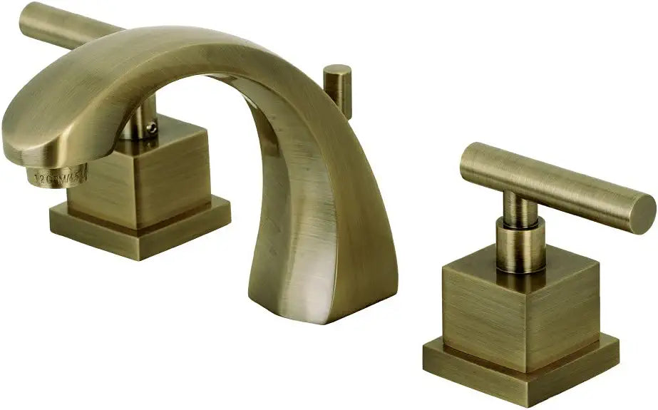 Kingston Brass KS4983CQL Claremont 8&#34; Widespread Bathroom Faucet, Antique Brass