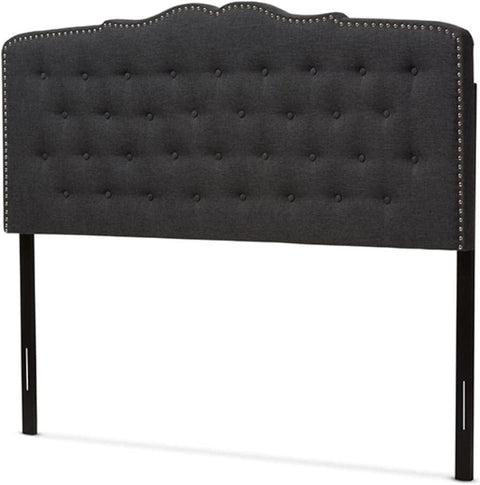 Baxton Studio Lucy Modern and Contemporary Dark Grey Fabric Queen Size Headboard
