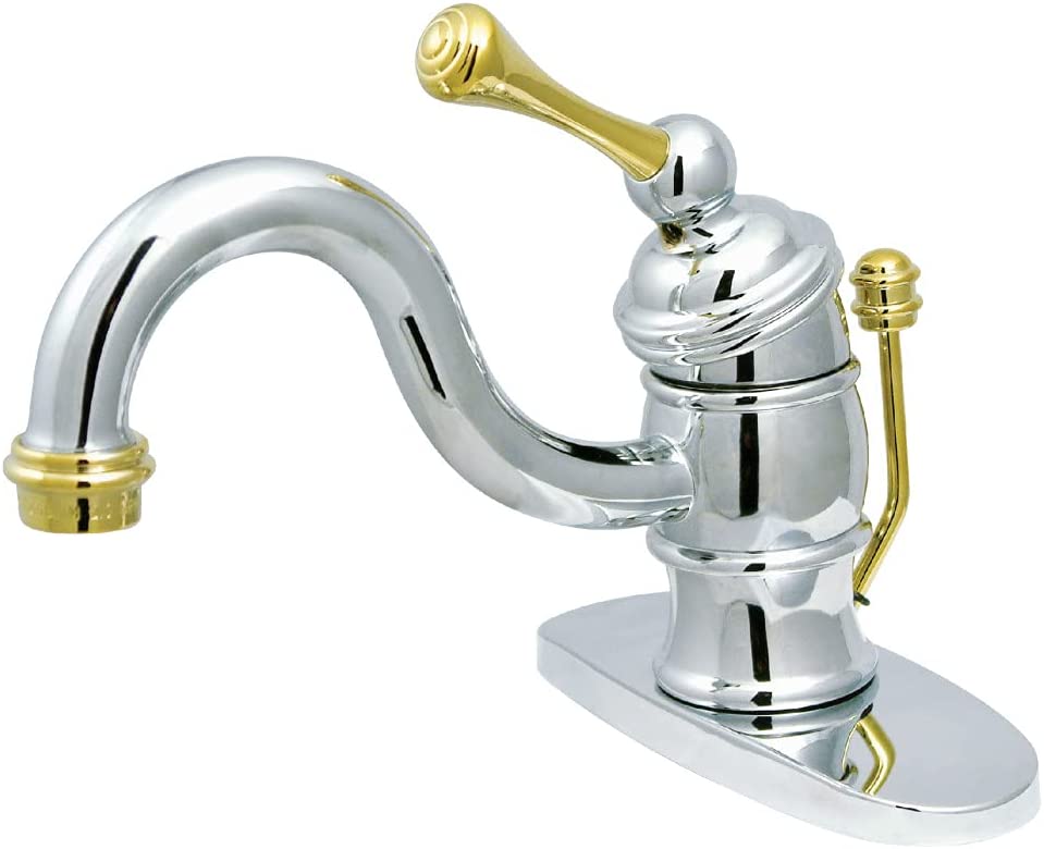 Kingston Brass KB3401BL Victorian 4-Inch Centerset Lavatory Faucet, Polished Chrome with Metal lever handle