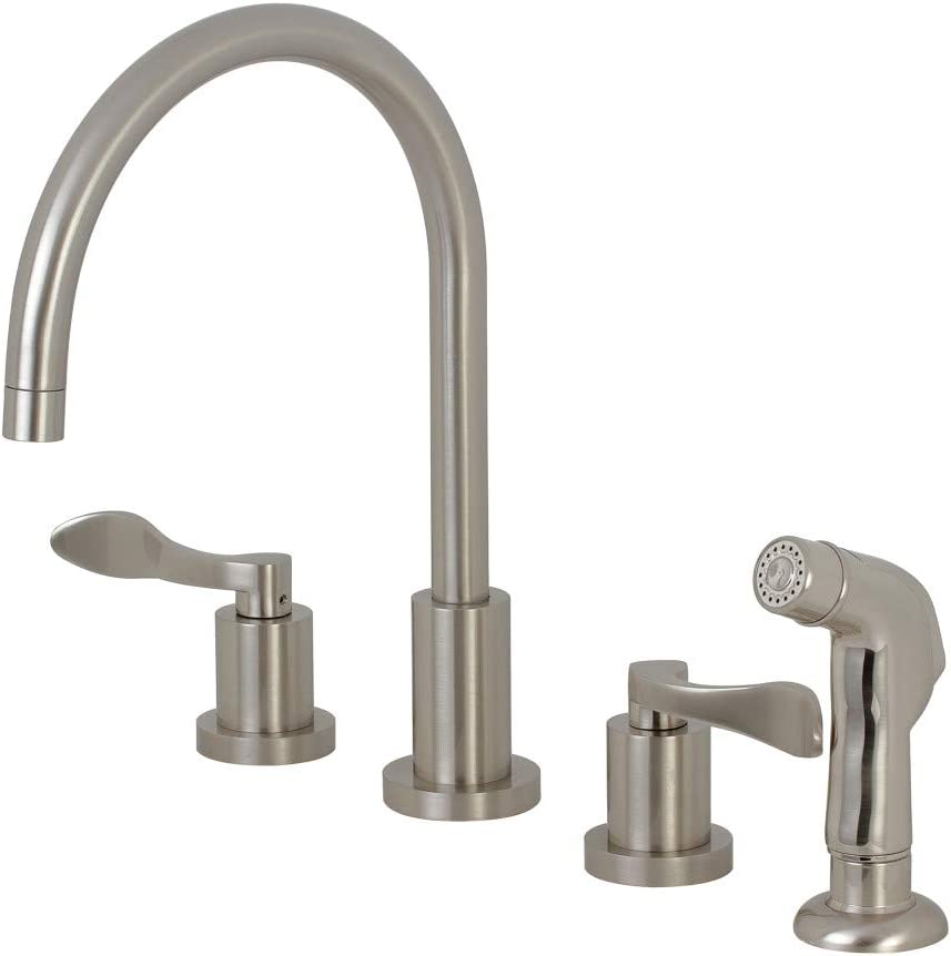 Kingston Brass KS8728DFL Widespread Kitchen Faucet, Brushed Nickel