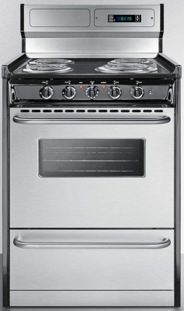 Summit TEM630BKWY Kitchen Cooking Range, Stainless Steel