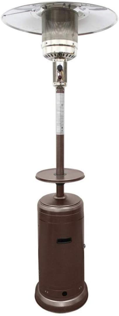 Hiland AZ 48,000 BTU Hammered Bronze Stainless Steel Patio Heater with Table