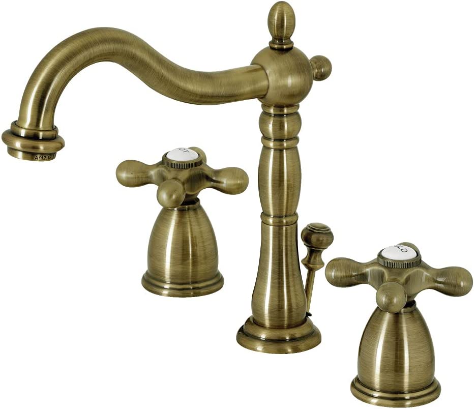 Kingston Brass KB1973AX 8 in. Widespread Bathroom Faucet, Antique Brass