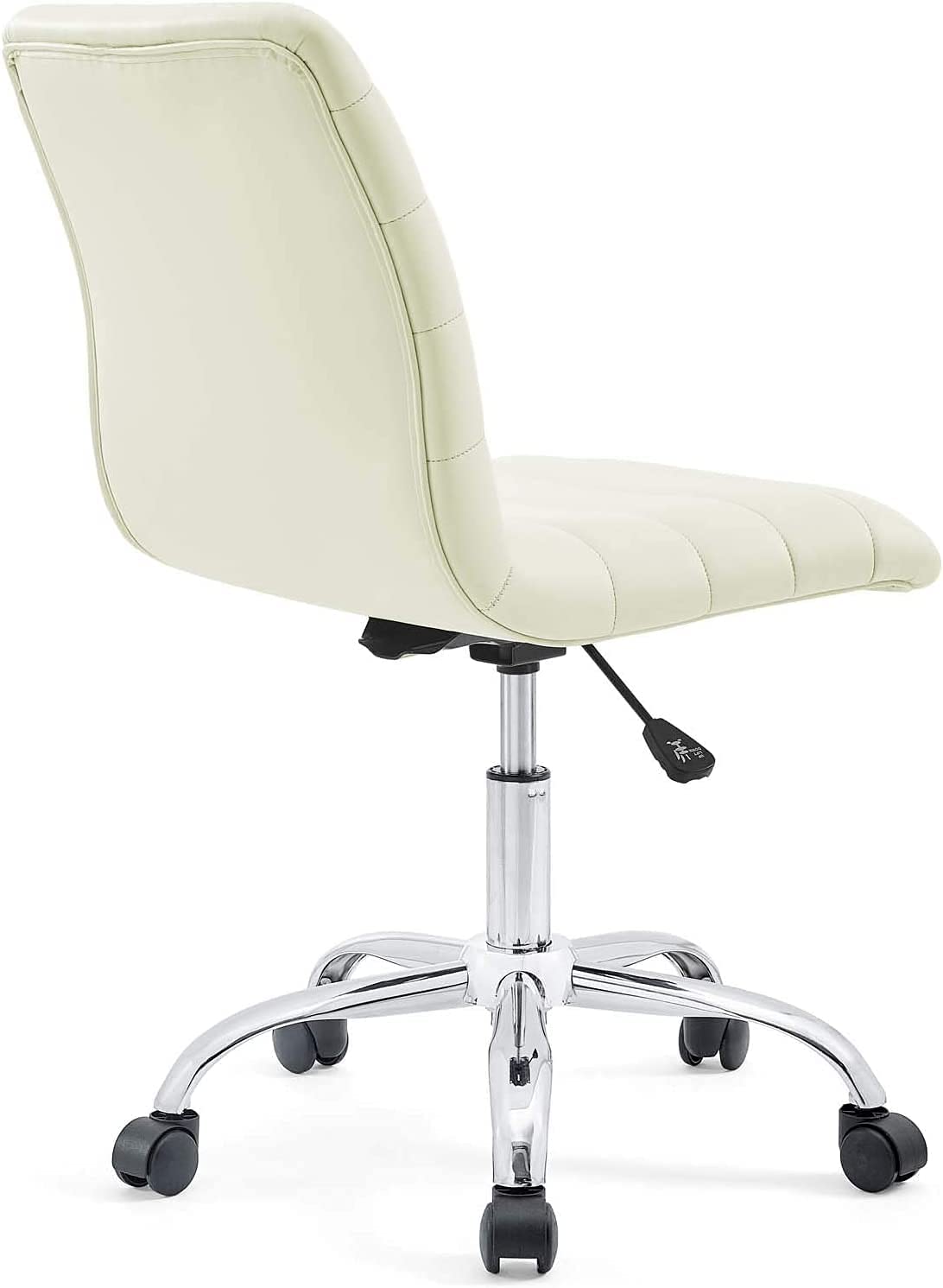 Modway Ripple Ribbed Armless Mid Back Swivel Conference Office Chair In White