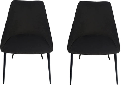 Pitch Harmony Black Upholstery Dining Chair with Conic Legs (Set of 2)