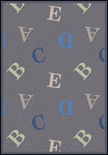 Joy Carpets Playful Patterns Childrens Love Letters Area Rug, Seaside, 54 x 78