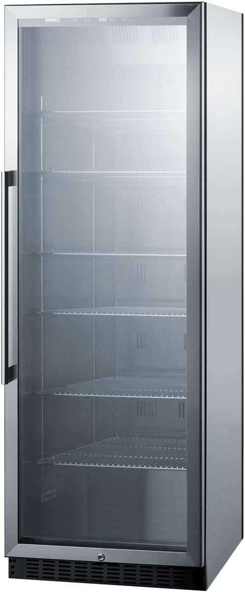 Summit Appliance SCR1401CSS Full-Size Commercial Beverage Center with Stainless Steel Interior, Digital Thermostat, Frost-Free Operation, Self-Closing Glass Door, Lock and Stainless Steel Cabinet