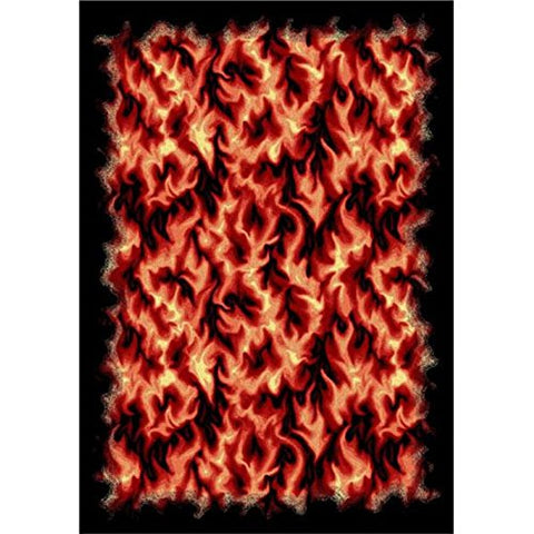 Joy Carpets Kaleidoscope Inferno Whimsical Area Rugs, 92-Inch by 129-Inch by 0.36-Inch, Red
