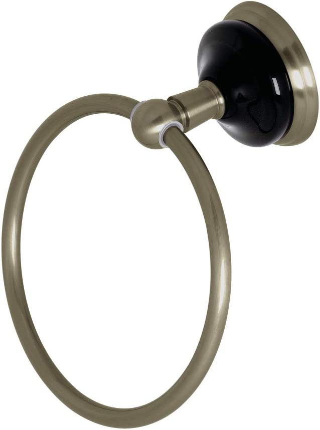 Kingston Brass BA9114BN Water Onyx Towel Ring, Brushed Nickel