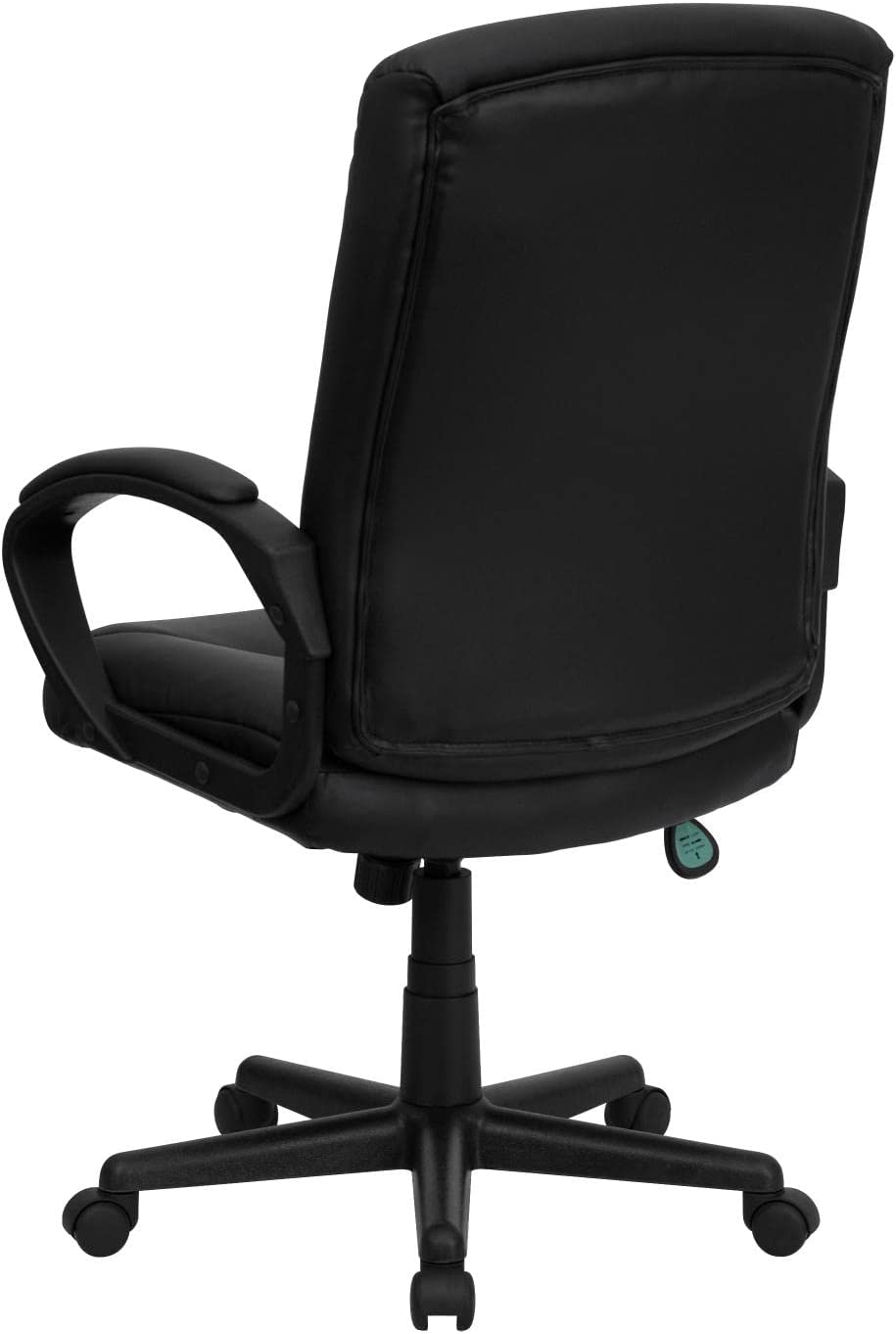 Flash Furniture Mid-Back Black LeatherSoft Executive Swivel Office Chair with Three Line Horizontal Stitch Back and Arms